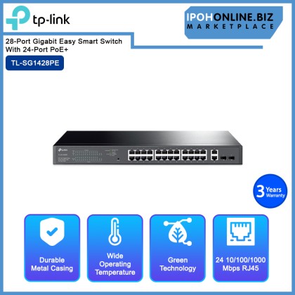 TP-LINK TL-SG1428PE 28-Port Gigabit Easy Smart Switch With 24-Port PoE+ TP-LINK TL-SG1428PE 28-Port Gigabit Easy Smart Switch With 24-Port PoE+
